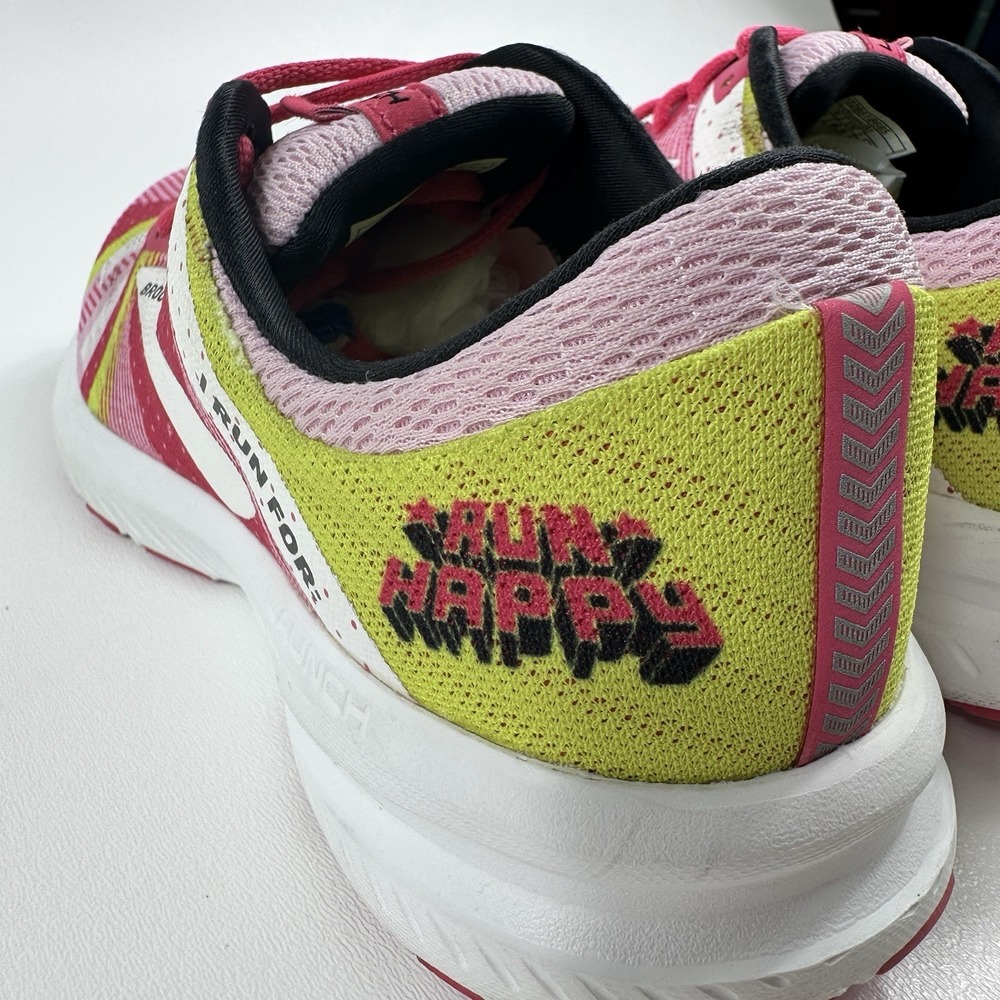 Brooks Launch 6 Run Happy Women's Running Shoes Pink Yellow White Size 8.5 B - Picture 6 of 10